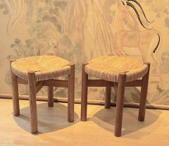 Charlotte Perriand Charlotte Perriand pair of ash tree and rush meribel stool - 2955634