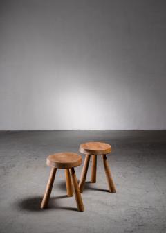 Charlotte Perriand Charlotte Perriand pair of tripod pine stools from Les Arcs - 2486528