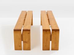 Charlotte Perriand Charlotte Perriand pine benches Les Arcs 1970s - 4699792