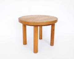 Charlotte Perriand Charlotte Perriand round small coffee table or side table in pine wood - 4245796