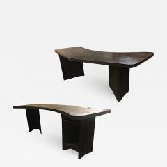 Charlotte Perriand Charlotte Perriand style brutalist sand blasted dark pine desk - 2411008