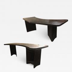 Charlotte Perriand Charlotte Perriand style brutalist sand blasted dark pine desk - 2463819