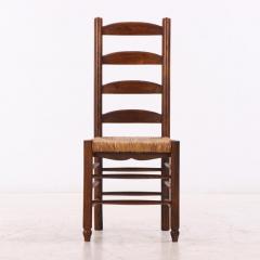 Charlotte Perriand Eight French oak rush dining chairs in manner of Charlotte Perriand C 1950  - 4234260