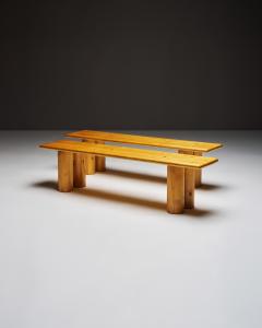 Charlotte Perriand European Pine Bench In the Manner of Charlotte Perriand France c 1960 - 4694252