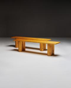Charlotte Perriand European Pine Bench In the Manner of Charlotte Perriand France c 1960 - 4694253