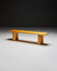 Charlotte Perriand European Pine Bench In the Manner of Charlotte Perriand France c 1960 - 4694255