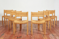 Charlotte Perriand FRENCH STRAW DINING CHAIRS SET OF 8 - 3662898