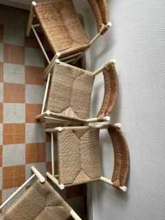 Charlotte Perriand Four Dordogne chairs by Charlotte Perriand Robert Sentou France 1950s - 3668926