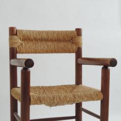 Charlotte Perriand Italian 1960s Armchair in Straw and Wood in the Style of Charlotte Perriand - 2979305