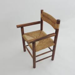 Charlotte Perriand Italian 1960s Armchair in Straw and Wood in the Style of Charlotte Perriand - 2979307