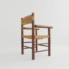 Charlotte Perriand Italian 1960s Armchair in Straw and Wood in the Style of Charlotte Perriand - 2979310