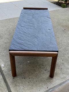 Charlotte Perriand MID CENTURY BLACK SLATE AND WALNUT COFFEE TABLE - 4275093
