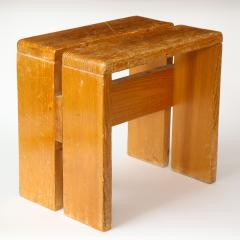Charlotte Perriand Mid Century Natural Pine Les Arcs Stools by Charlotte Perriand France c 1960 - 1937517