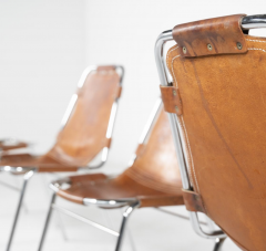 Charlotte Perriand Mid Century Set of 4 Leather Les Arcs Chairs by Charlotte Perriand France - 3824092