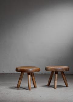 Charlotte Perriand Pair of Charlotte Perriand low stools - 4384288