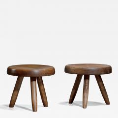 Charlotte Perriand Pair of Charlotte Perriand low stools - 4384356