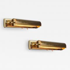 Charlotte Perriand Pair of Large 1960s Brass Rotating Wall Lamps in the Style of Charlotte Perriand - 2730238