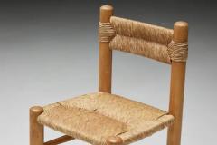 Charlotte Perriand Rustic Straw Dining Chairs France 1960s - 3491853