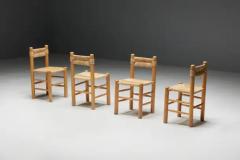 Charlotte Perriand Rustic Straw Dining Chairs France 1960s - 3491915