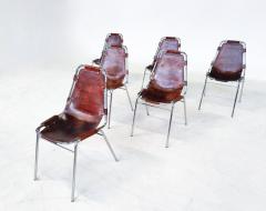 Charlotte Perriand Set of 6 Leather Les Arcs Dining Chairs by Charlotte Perriand - 3100390