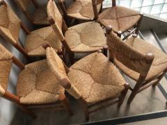 Charlotte Perriand Set of 8 Bauche Model n 19 Chairs France 1950s - 2110724