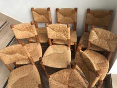 Charlotte Perriand Set of 8 Bauche Model n 19 Chairs France 1950s - 2110727