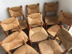 Charlotte Perriand Set of 8 Bauche Model n 19 Chairs France 1950s - 2110731