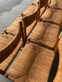 Charlotte Perriand Set of 8 Dordogne chairs by Charlotte Perriand France 1960s - 2784835