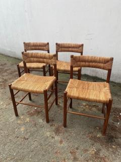 Charlotte Perriand Set of four Dordogne Charlotte Perriand chairs for Sentou 1960s - 2384055