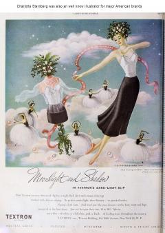 Charlotte Sternberg Americana Winter Scene Ice Skaters Mid Century - 4142565