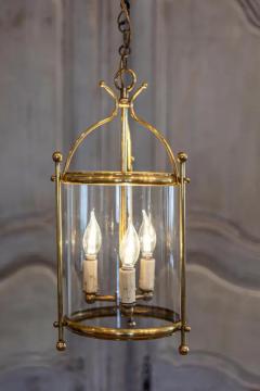 Charming 20th Century French Brass Lantern with Glass Enclosure - 4078993