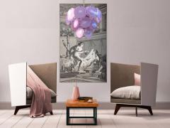 Charming Amethyst Pink Disc Murano Chandelier 1970s - 2300926