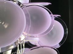Charming Amethyst Pink Disc Murano Chandelier 1970s - 2300927