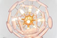 Charming Amethyst Pink Disc Murano Chandelier 1970s - 2300929