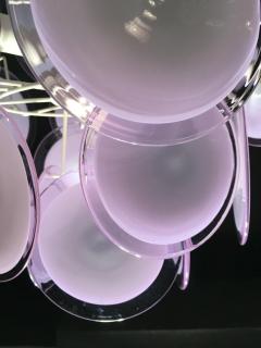 Charming Amethyst Pink Disc Murano Chandelier 1970s - 2300930