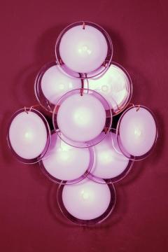 Charming Amethyst Pink Disc Murano Chandelier 1970s - 2300932