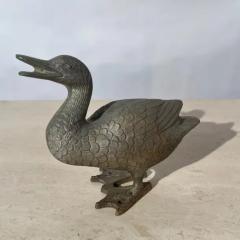 Charming Cast Metal Duckling Garden Sculpture - 3523447