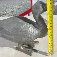 Charming Cast Metal Duckling Garden Sculpture - 3523478