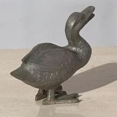 Charming Cast Metal Duckling Garden Sculpture - 3523481