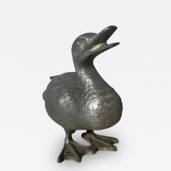 Charming Cast Metal Duckling Garden Sculpture - 3527716