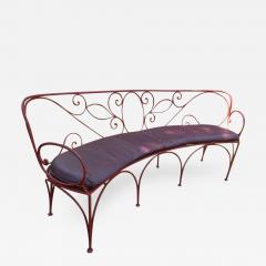 Charming Curved Scrolled Iron Garden Patio Bench - 980823