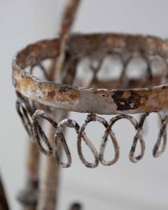 Charming French Birdcage Plant Stand with Original Paint - 4737076
