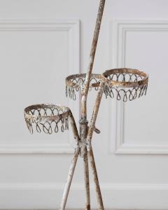 Charming French Birdcage Plant Stand with Original Paint - 4737159
