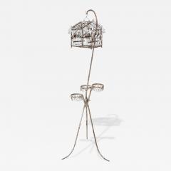 Charming French Birdcage Plant Stand with Original Paint - 4738837
