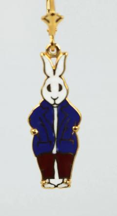 Charming Peter Rabbit 14 Karat Enamel Earrings - 3448735