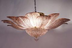 Charming Pink Amethyst Murano Glass Leave Ceiling Light or Chandelier - 3962234