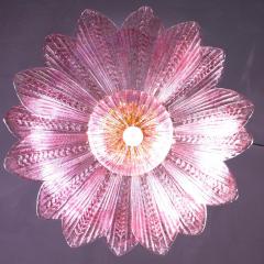 Charming Pink Amethyst Murano Glass Leave Ceiling Light or Chandelier - 3962236