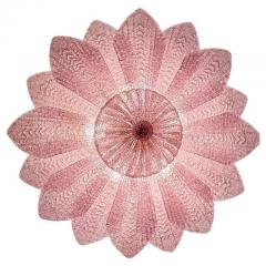 Charming Pink Amethyst Murano Glass Leave Ceiling Light or Chandelier - 4813409