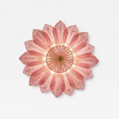 Charming Pink Amethyst Murano Glass Leave Ceiling Light or Chandelier - 4816196