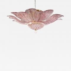 Charming Pink Amethyst and Gold Amber Murano Chandelier - 4401864